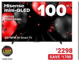 Visions Electronics Hisense mini-QLED 100 4K Smart TV offer