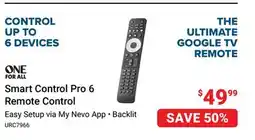 Visions Electronics One For All Smart Control Pro 6 Remote Control offer