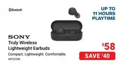 Visions Electronics Sony Truly Wireless Lightweight Earbuds offer