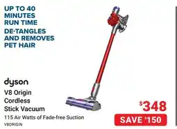 Visions Electronics Dyson V8 Origin Cordless Stick Vacuum offer