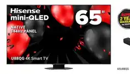 Visions Electronics 65 Hisense mini-QLED NATIVE 144Hz PANEL U88QG 4K Smart TV offer