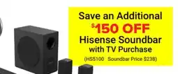 Visions Electronics Hisense Soundbar with TV Purchase offer