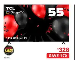 Visions Electronics TCL S45K 4K Smart TV 55 offer
