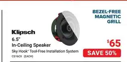 Visions Electronics Klipsch 6.5 In-Ceiling Speaker offer