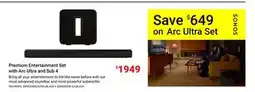 Visions Electronics Sonos Premium Entertainment Set with Arc Ultra and Sub 4 offer