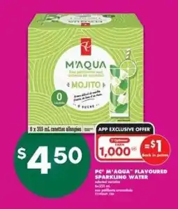 No Frills PC M'AQUA Flavoured Sparkling Water offer