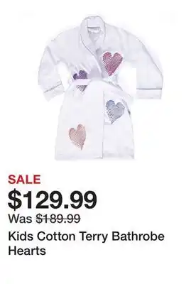 TSC Stores Kids Cotton Terry Bathrobe Hearts offer