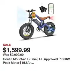 TSC Stores Ocean Mountain E-Bike | UL Approved | 1500W Peak Motor | 15.6Ah Battery | Up to 115km PAS offer