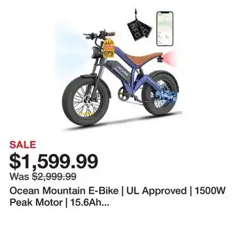 TSC Stores Ocean Mountain E-Bike | UL Approved | 1500W Peak Motor | 15.6Ah Battery | Up to 115km PAS offer
