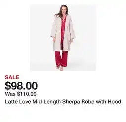 TSC Stores Latte Love Mid-Length Sherpa Robe with Hood offer