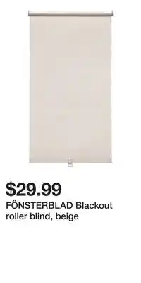 IKEA FÖNSTERBLAD Blackout roller blind, beige offer