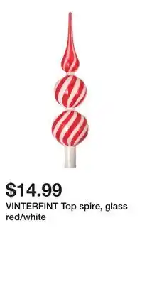 IKEA VINTERFINT Top spire, glass red/white offer