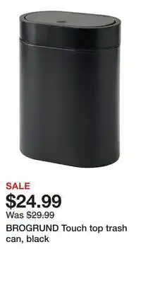 IKEA BROGRUND Touch top trash can, black offer