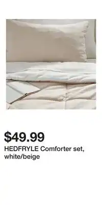 IKEA HEDFRYLE Comforter set, white/beige offer