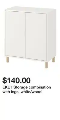 IKEA EKET Storage combination with legs, white/wood offer