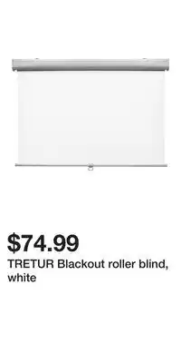 IKEA TRETUR Blackout roller blind, white offer