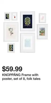 IKEA KNOPPÄNG Frame with poster, set of 8, folk tales offer