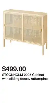 IKEA STOCKHOLM 2025 Cabinet with sliding doors, rattan/pine offer