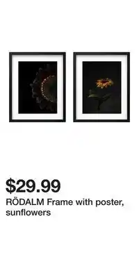IKEA RÖDALM Frame with poster, sunflowers offer