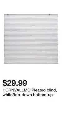 IKEA HORNVALLMO Pleated blind, white/top-down bottom-up offer