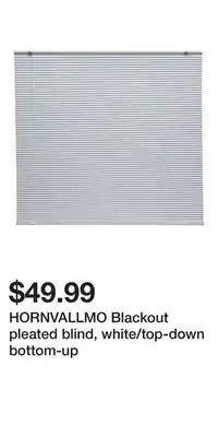 IKEA HORNVALLMO Blackout pleated blind, white/top-down bottom-up offer