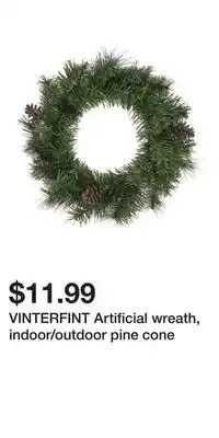 IKEA VINTERFINT Artificial wreath, indoor/outdoor pine cone offer