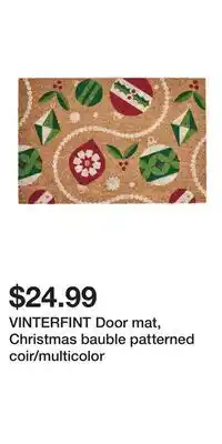 IKEA VINTERFINT Door mat, Christmas bauble patterned coir/multicolor offer