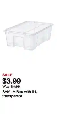 IKEA SAMLA Box with lid, transparent offer
