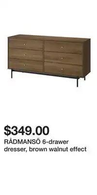 IKEA RÅDMANSÖ 6-drawer dresser, brown walnut effect offer
