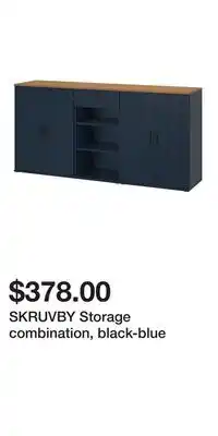 IKEA SKRUVBY Storage combination, black-blue offer