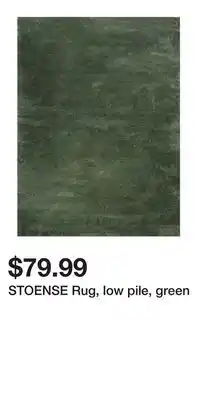 IKEA STOENSE Rug, low pile, green offer