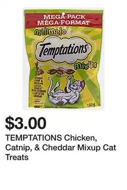 Dollarama TEMPTATIONS Chicken, Catnip, & Cheddar Mixup Cat Treats offer