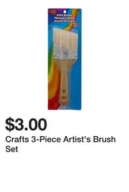 Dollarama Crafts 3-Piece Artist's Brush Set offer