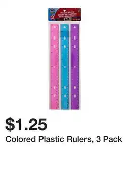 Dollarama Colored Plastic Rulers, 3 Pack offer
