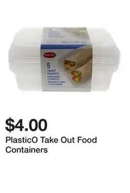 Dollarama PlasticO Take Out Food Containers offer