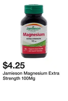 Dollarama Jamieson Magnesium Extra Strength 100Mg offer