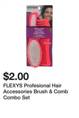 Dollarama FLEXYS Profesional Hair Accessories Brush & Comb Combo Set offer