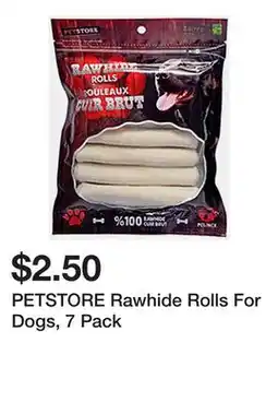 Dollarama PETSTORE Rawhide Rolls For Dogs, 7 Pack offer
