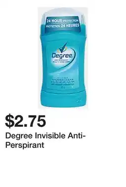 Dollarama Degree Invisible Anti-Perspirant offer