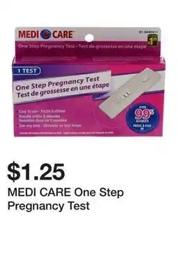 Dollarama MEDI CARE One Step Pregnancy Test offer