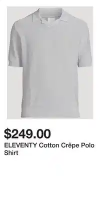 Holt Renfrew ELEVENTY Cotton Crêpe Polo Shirt offer