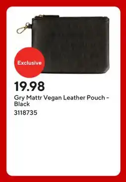 Staples Gry Mattr Vegan Leather Pouch - Black offer