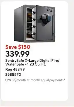 Staples SentrySafe X-Large Digital Fire/Water Safe - 1.23 Cu. Ft offer