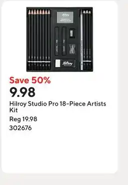 Staples Hilroy Studio Pro 18-Piece Artists Kit offer