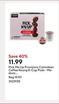 Staples Pick Me Up Provisions Colombian Coffee Keurig K-Cup Pods - Medium Roast - 24 Count offer