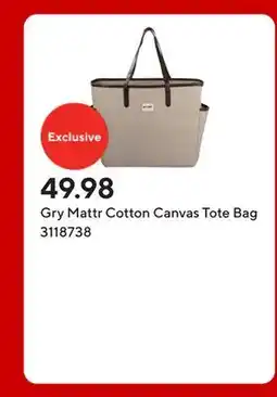 Staples Gry Mattr Cotton Canvas Tote Bag offer