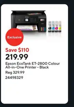 Staples Epson EcoTank ET-2800 Colour All-in-One Printer - Black offer