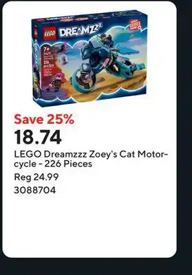 Staples LEGO Dreamzzz Zoey's Cat Motorcycle - 226 Pieces offer