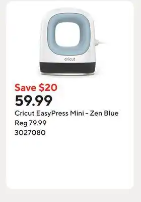 Staples Cricut EasyPress Mini - Zen Blue offer
