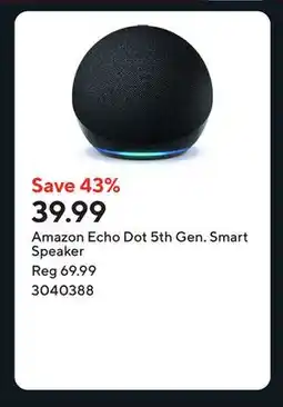 Staples Amazon Echo Dot 5th Gen. Smart Speaker offer